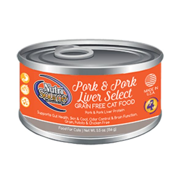 Picture of Nutri Source 124253 5.5 oz Pork & Pork Liver Select Grain Free Canned Cat Food