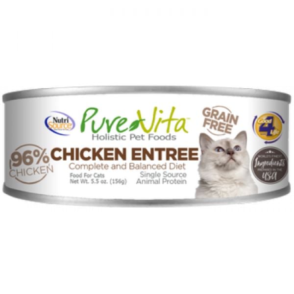 Picture of Pure Vita 124265 5.5 oz 96 Percent Grain Free Salmon Entree Canned Cat Food