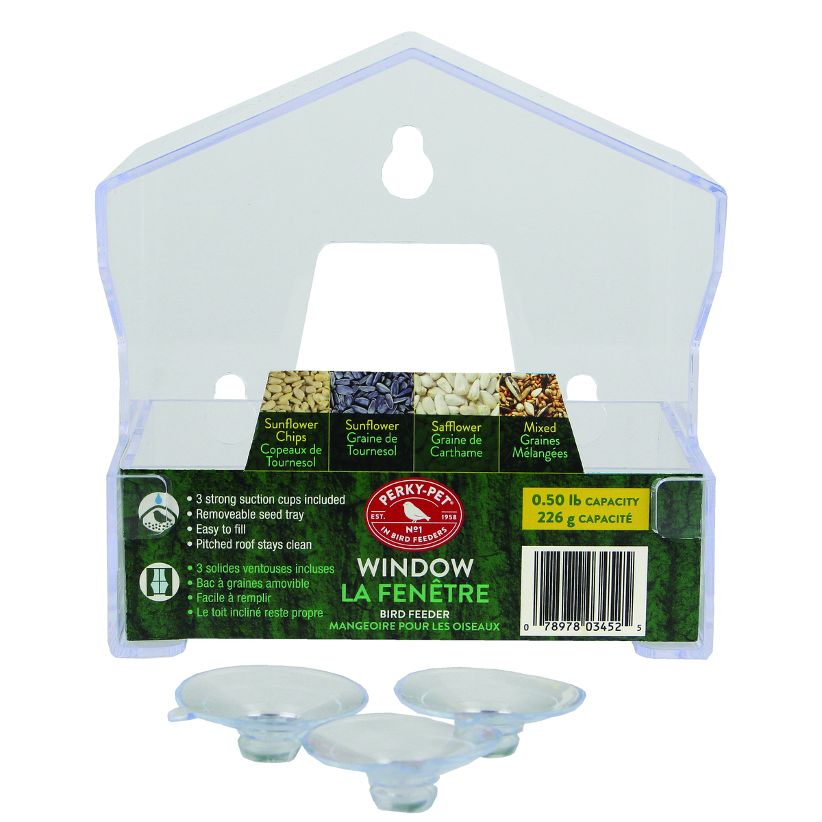 0.5 lbs MP4 345 Window Feeder, Clear - Small
