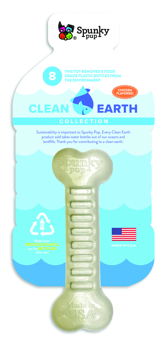 Picture of Spunky 602174 Clean Earth HD Recycled Bone Chew Dog Toy  Gray - Pack of 3