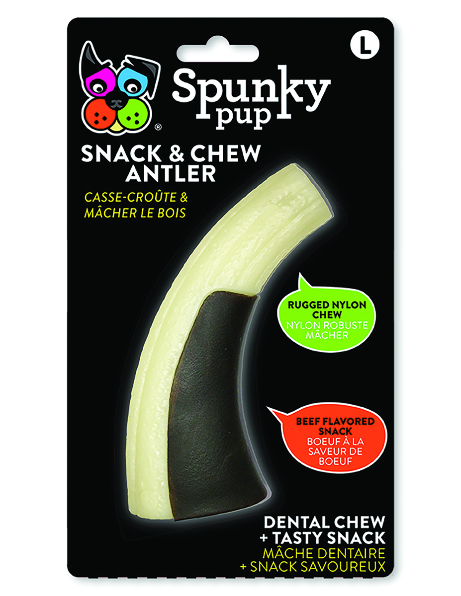 Picture of Spunky 602195 MP12 Pup 2016 Snack & Chew Antler Toy&#44; Brown & White - Large