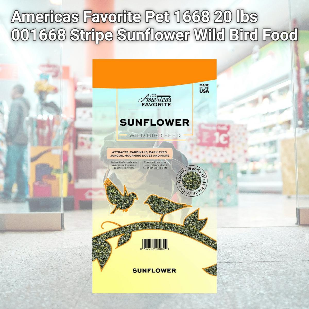 Picture of Americas Favorite Pet 1668 20 lbs 001668 Stripe Sunflower Wild Bird Food