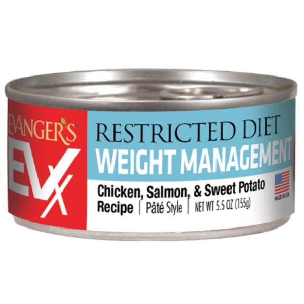 Picture of Evangers 884181 5.5 oz Restricted Diet Weight Management Chicken&#44; Salmon & Sweet Potato Cat Food - Pack of 24