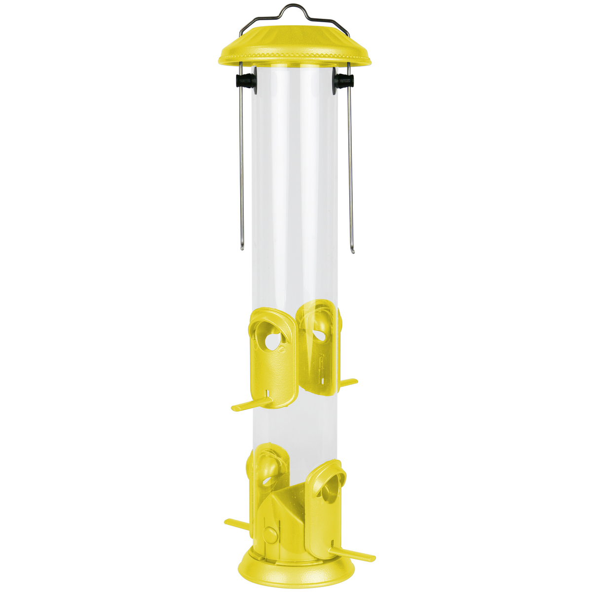 Picture of Americas Favorite 556081 15 in. MP4 AF15Y Deluxe Tube Feeder with Thistle Inserts, Yellow