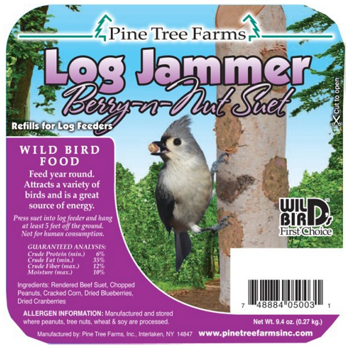 Picture of Pine Tree Farms 618012 5003 9.4 oz MP12 Log Jammer Fruit N Berry Suet Plug - 3 per Set - Pack of 12