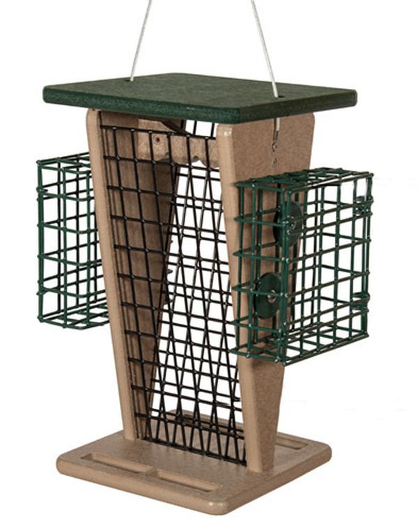 Picture of Americas Favorite 556094 PF-22S MP60 9.96 x 9.96 x 14.04 in. 2 in-1 Raw Peanut & Suet Feeder&#44; Green & Tan