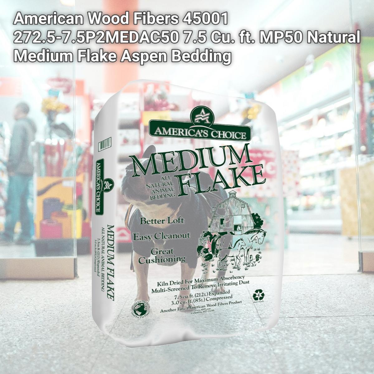 Picture of American Wood Fibers 45001 272.5-7.5P2MEDAC50 7.5 Cu. ft. MP50 Natural Medium Flake Aspen Bedding