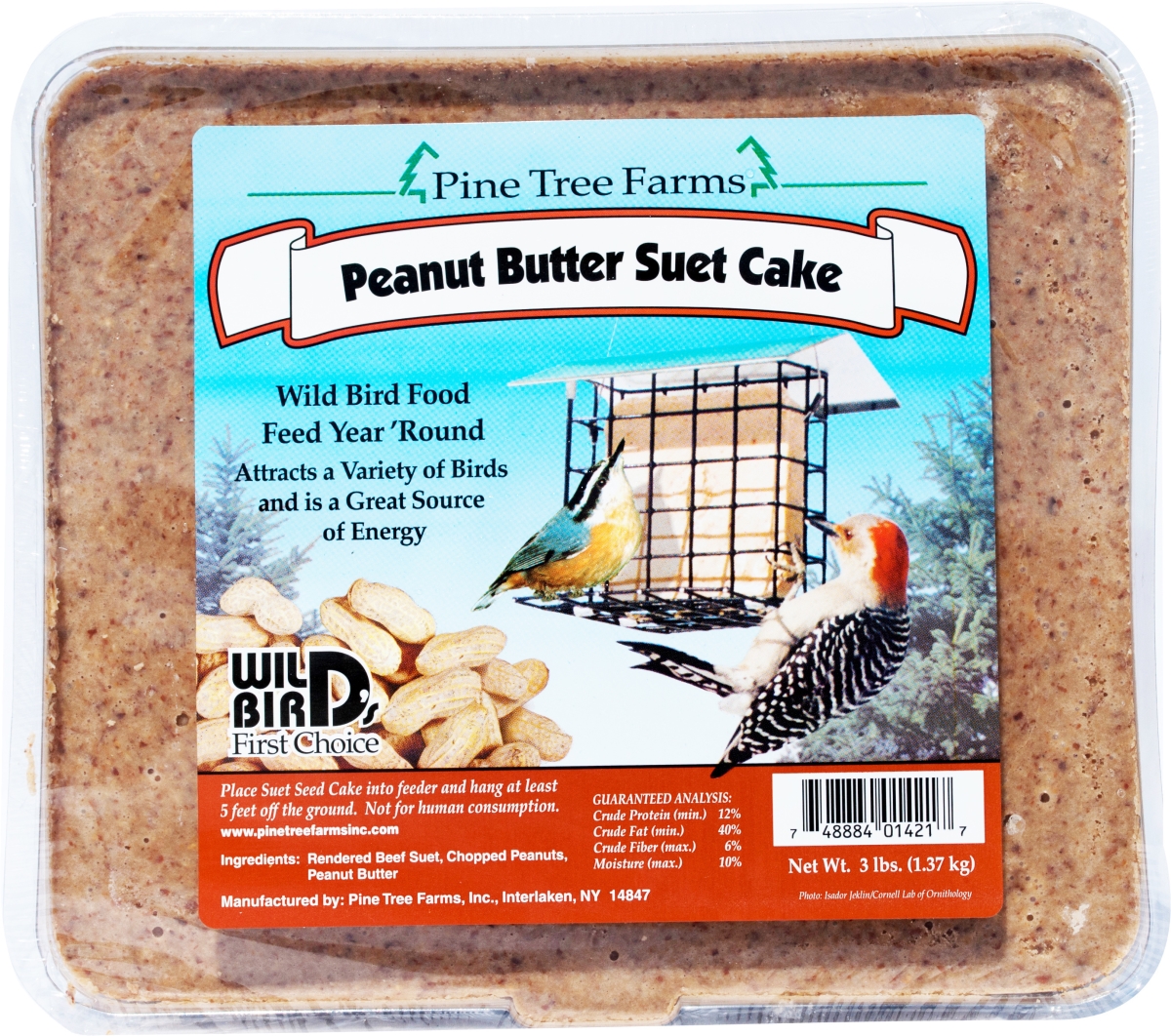 Picture of Pine Tree Farms 601421 3 lbs MP8 Peanut Butter Suet Cake - Pack of 8