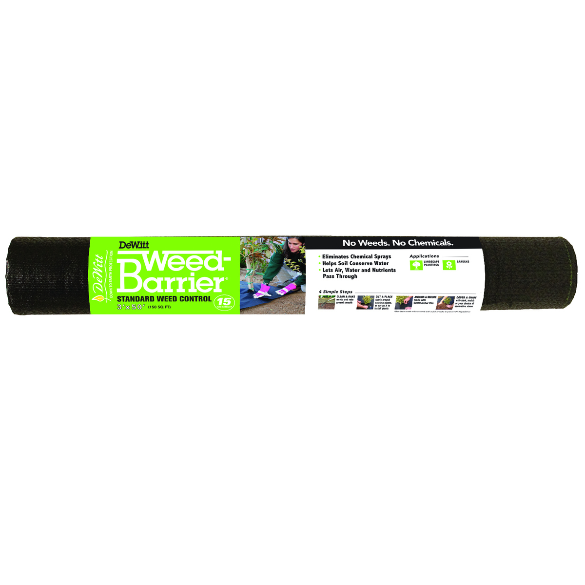 DWB15350 3 x 50 ft. MP20 15 Year Standard Weed Control, Black