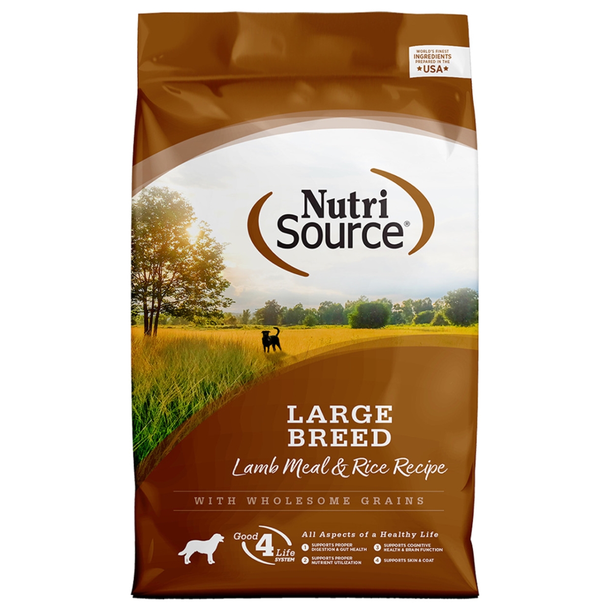 Picture of Nutri Source 872261 26702 26 lbs MP70 Large Breed Adult Lamb Meal, Rice 23-14 lbs Dog Food