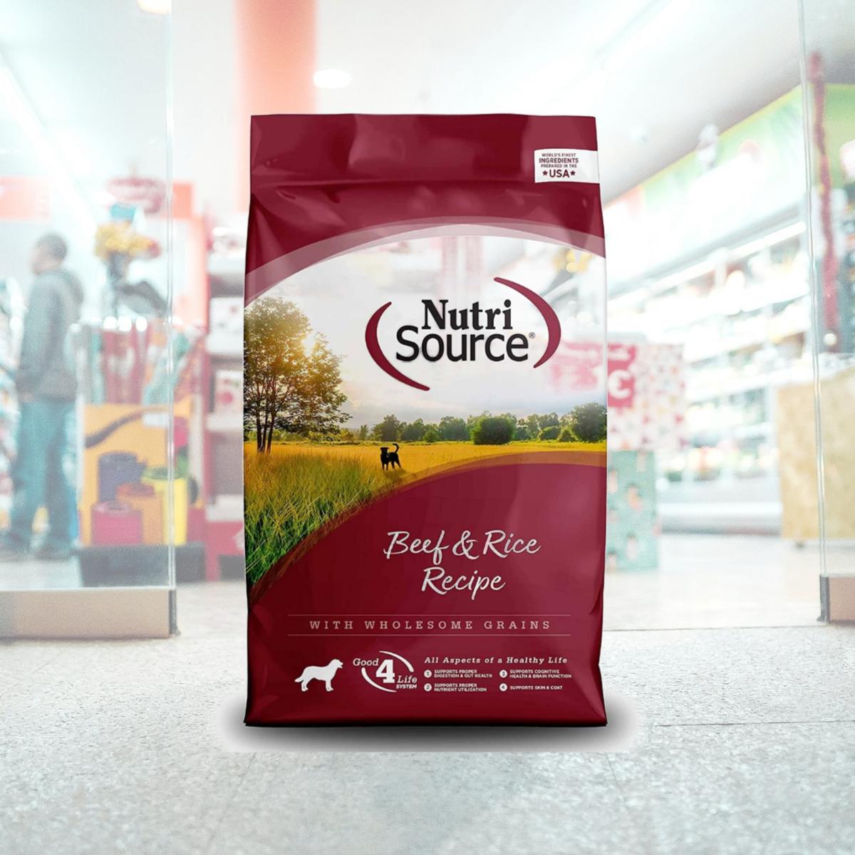 Picture of Nutri Source 872255 26806 26 lbs MP70 Beef, Brown Rice 22-13 lbs Dog Food