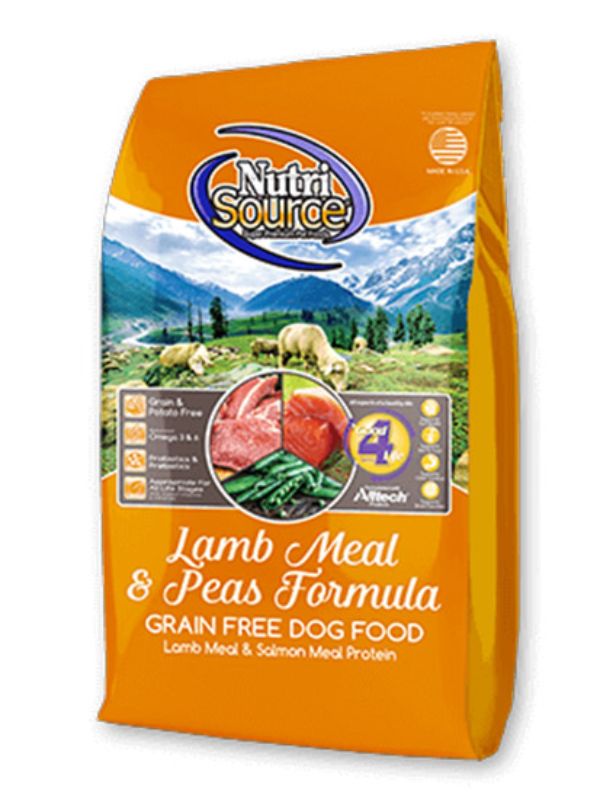 Picture of NutriSource 872241 26 lbs Grain Free Lamb Meal & Peas Formula Dry Dog Food