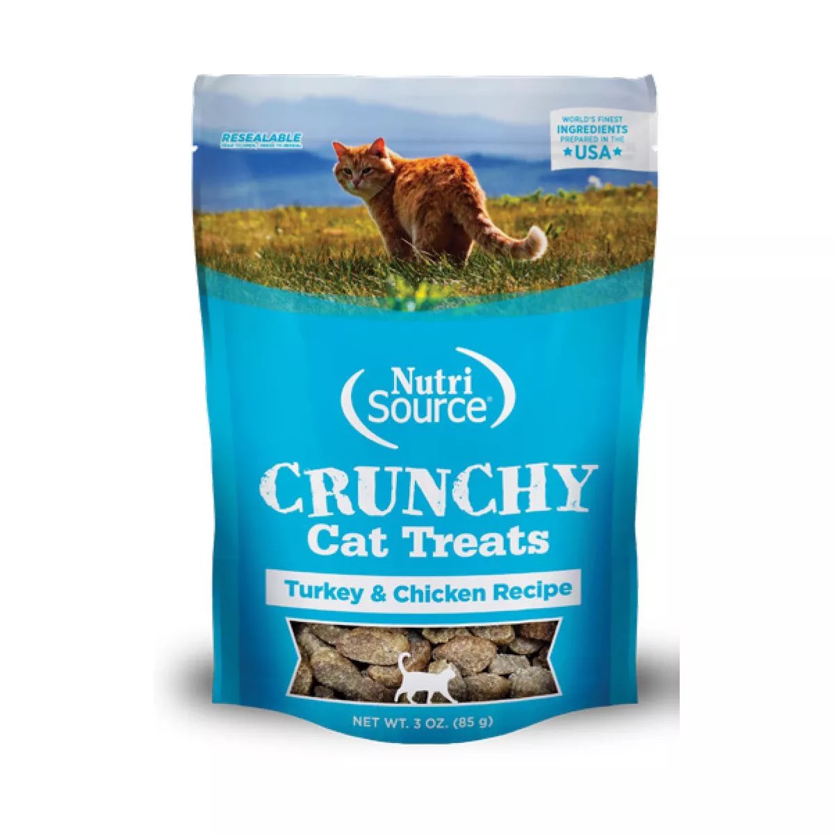 Picture of Nutri Source 872230 81001 3 oz MP12 Crunchy Turkey & Chicken Cat Treats - Pack of 12