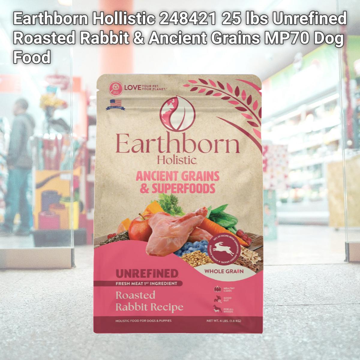 Picture of Earthborn Hollistic 248421 25 lbs Unrefined Roasted Rabbit & Ancient Grains MP70 Dog Food