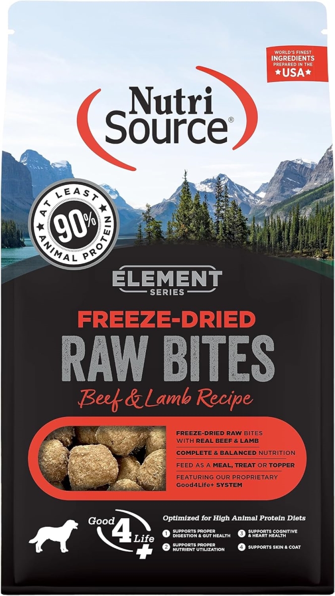 Picture of NutriSource 807084 10 oz Element Beef & Lamb Freeze Dried Raw Bites Dog Food - Pack of 8