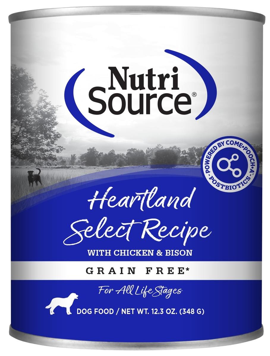 Picture of Nutrisource 872737 12.3 oz Grain Free Heartland Select Dog Food Cans MP12 Case - Pack of 12