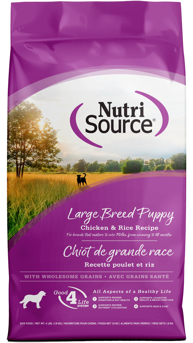 Picture of Nutri Source 125158 4 lbs Large Breed Puppy Chicken Rice 26-14 Dog Food - MP8