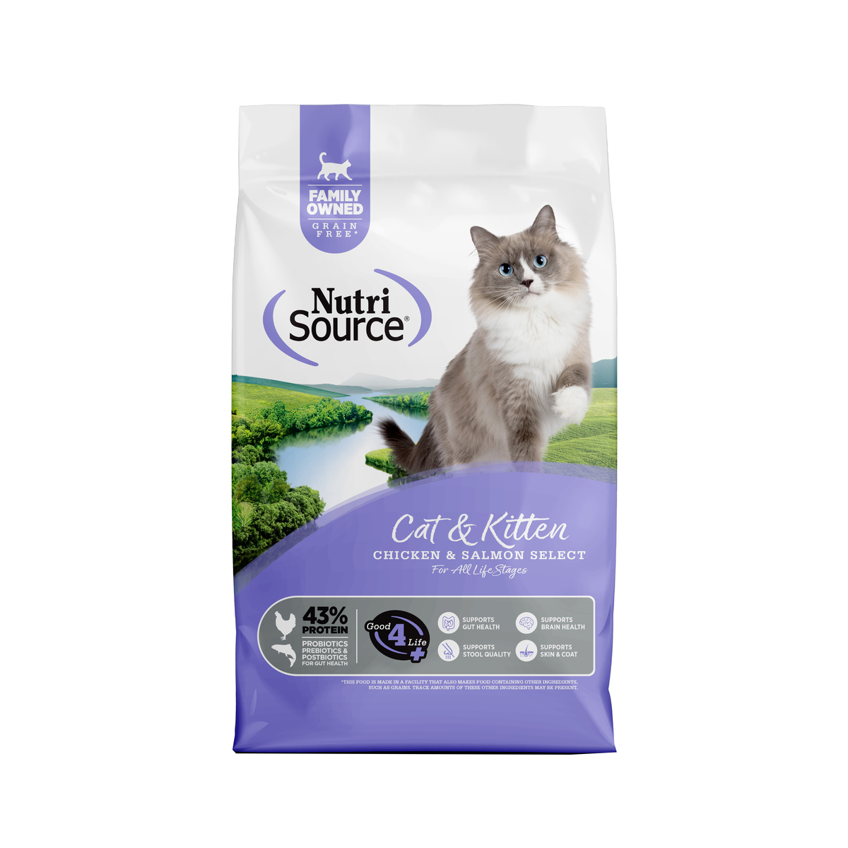 Picture of Nutri Source 125110 4 lbs 30052 MP8 Grain Free Select Chicken & Salmon Cat Food