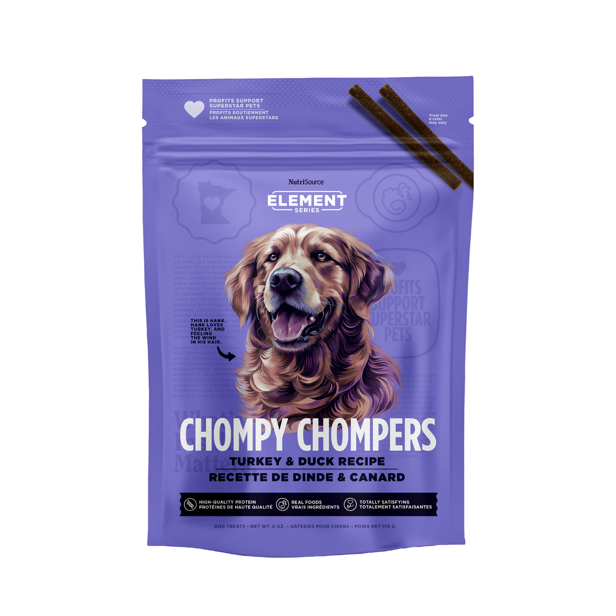 Picture of Nutrisource 124406 6 oz Element Series Turkey & Duck Chomp Chompers MP12 Case - Pack of 12