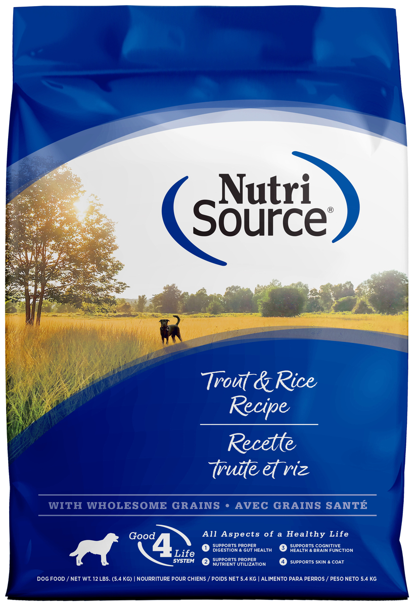 Picture of Nutri Source 125139 12 lbs Trout Rice 24-16 Dog Food - MP80