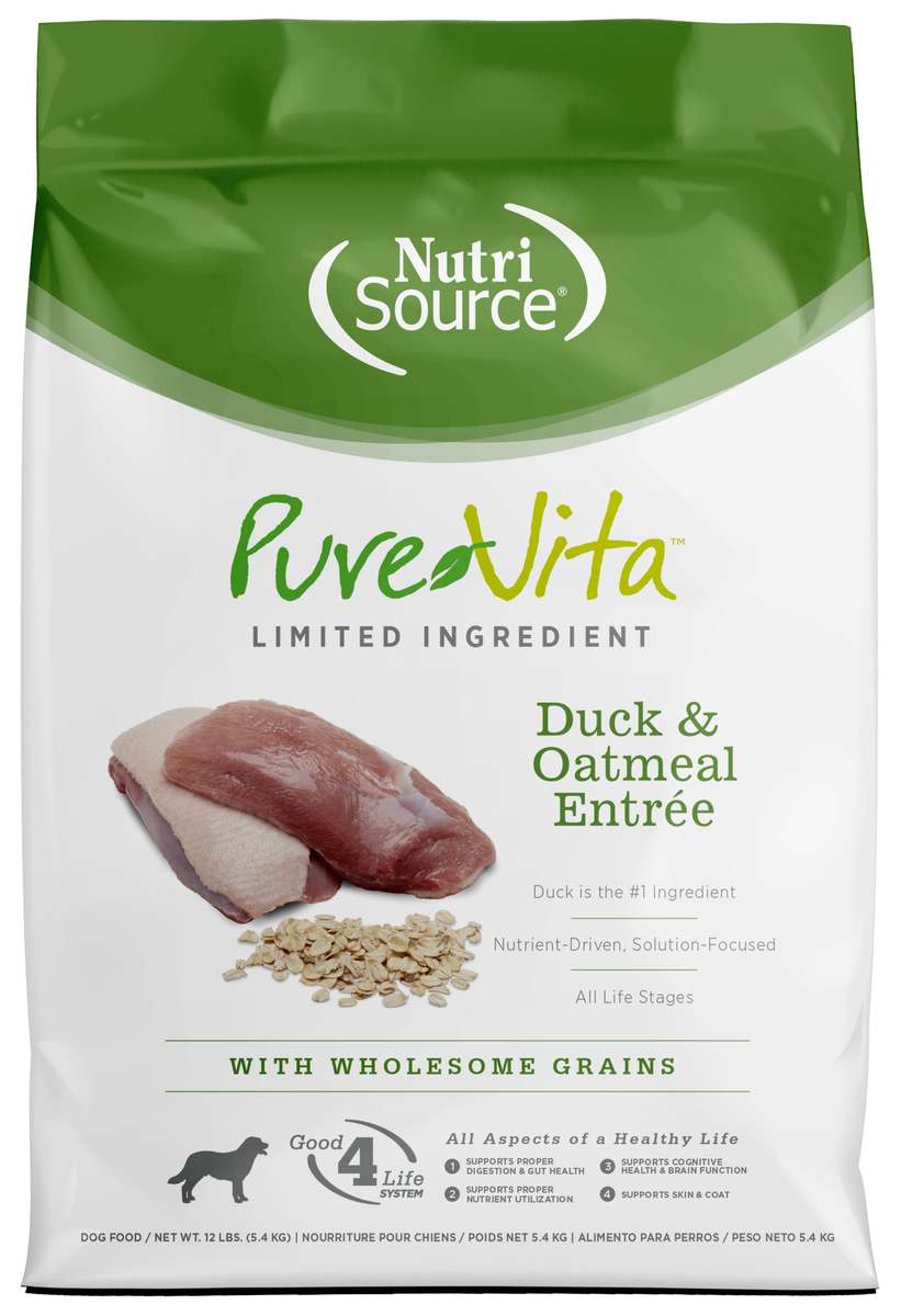 Picture of Pure Vita 125165 12 lbs Duck & Oatmeal Dog Food - MP80