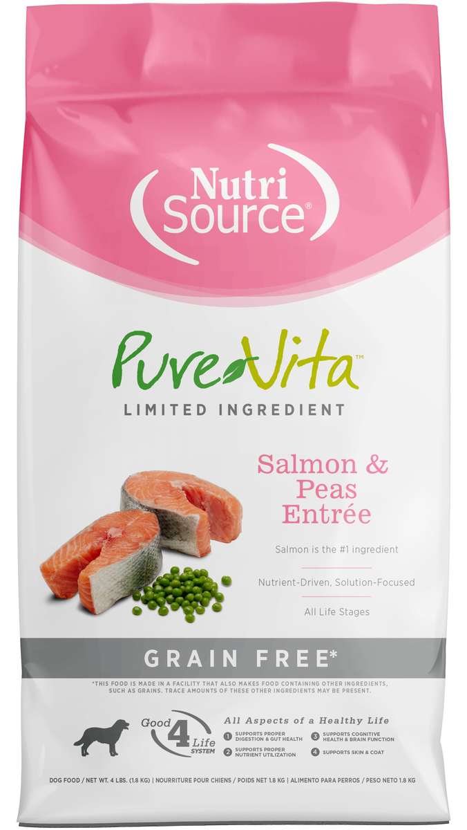 Picture of Pure Vita 125182 4 lbs 24-16 Grain Free Salmon Sweet Potato & Berries Peas Dry Dog Food - MP8