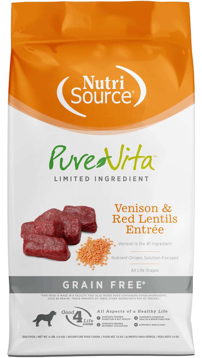 Picture of Pure Vita 125186 4 lbs Grain Free Venison & Red Lentils Dog Food - MP8