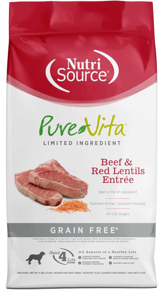 Picture of Pure Vita 125178 4 lbs Grain Free Beef & Red Lentils Dog Food - MP8