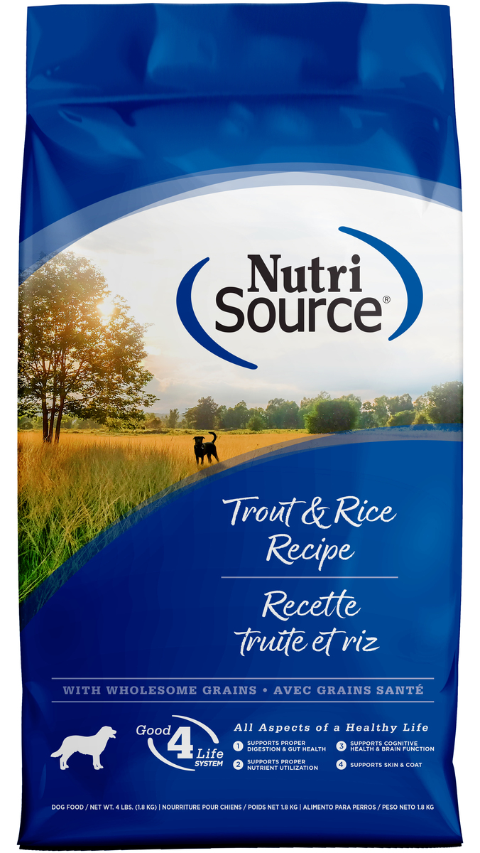 Picture of Nutri Source 125162 4 lbs Trout Rice 24-16 Dog Food - MP8