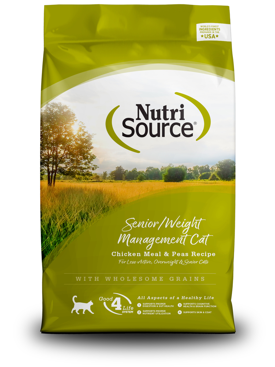 Picture of Nutri Source 125105 12 lbs Senior Weight Management Chicken & Peas Cat Food - MP80