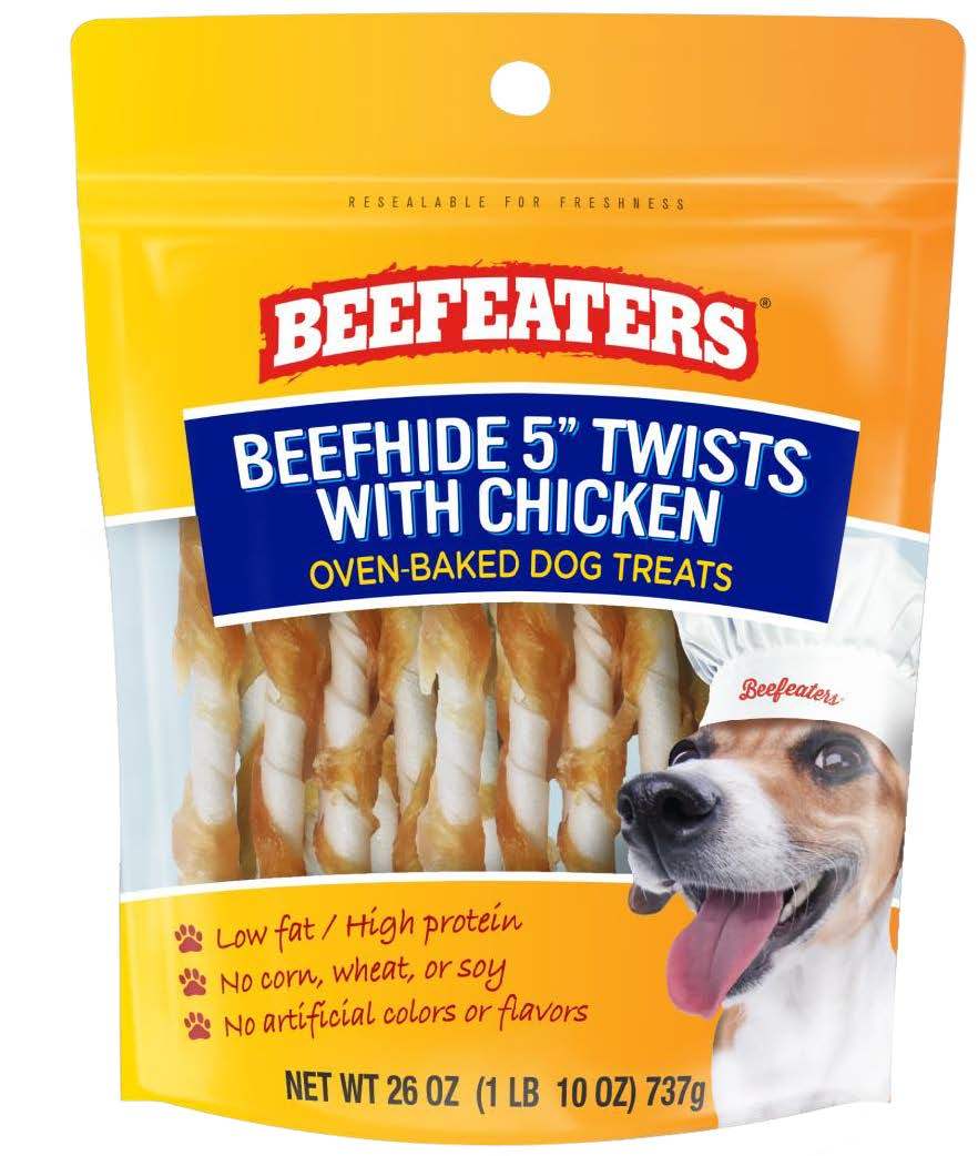 Picture of Beefeaters 521388 26 oz Beef Hide 5 in. Twist Chicken Dog Treats - Pack of 6