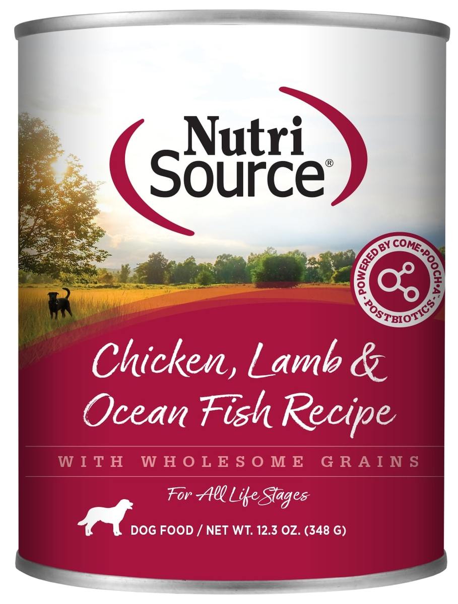 Picture of Nutrisource 872727 12.3 oz Chicken Lamb & Ocean Fish Dog Food Cans MP12 Case - Pack of 12