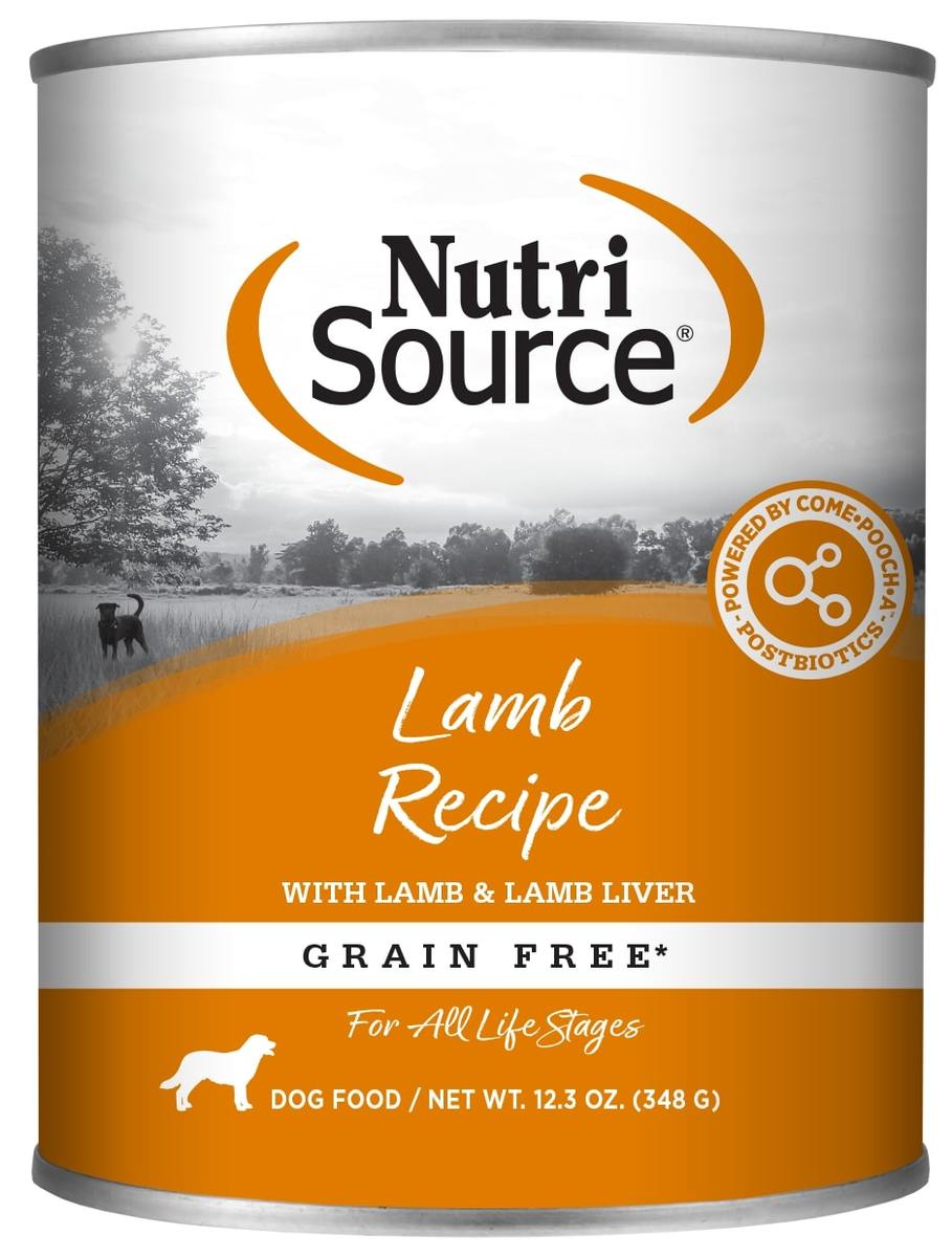 Picture of Nutrisource 872733 12.3 oz Grain Free Lamb Dog Food Cans MP12 Case - Pack of 12