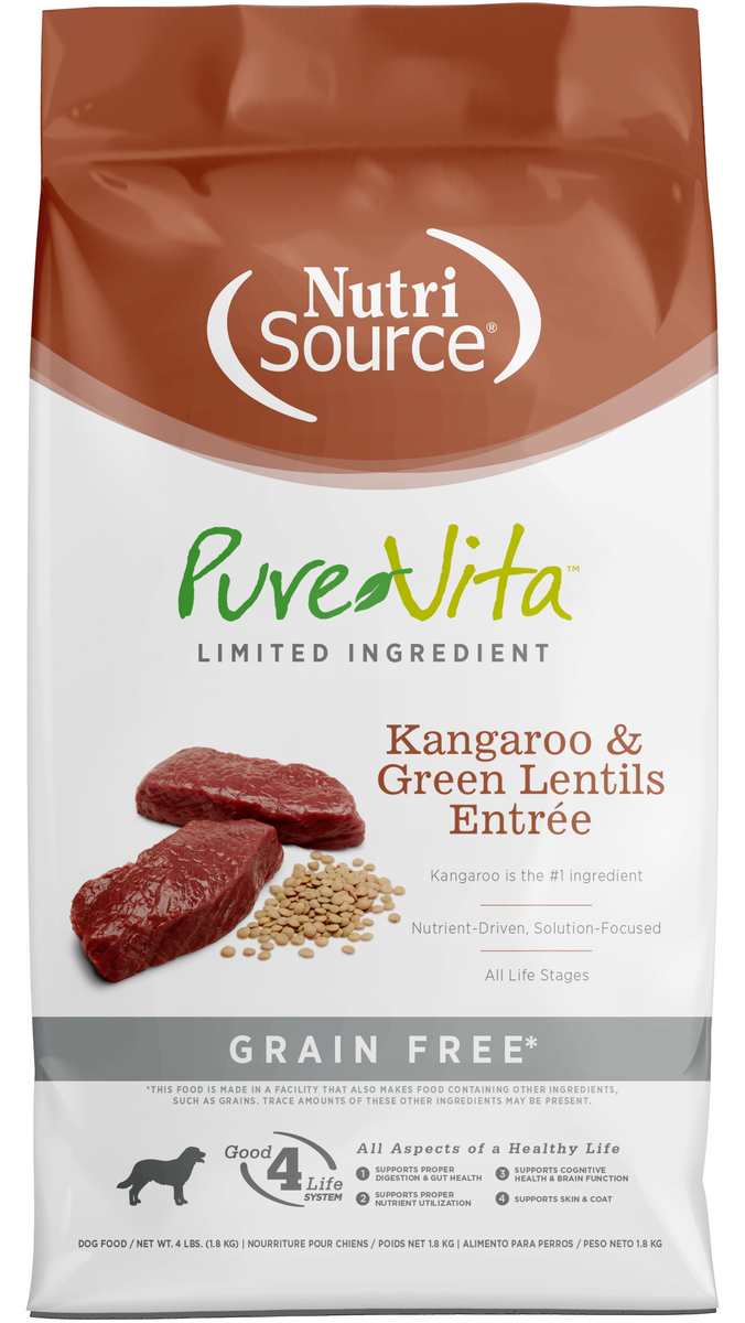 Picture of Pure Vita 125180 4 lbs Grain Free Kangaroo & Green Lentils Dog Food - MP8