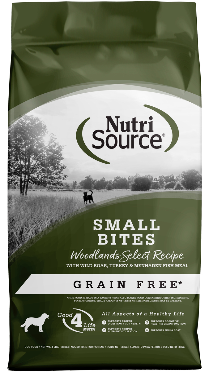 Picture of Nutri Source 125154 4 lbs Grain Free Small Bites Woodland Select Dog Food - MP8