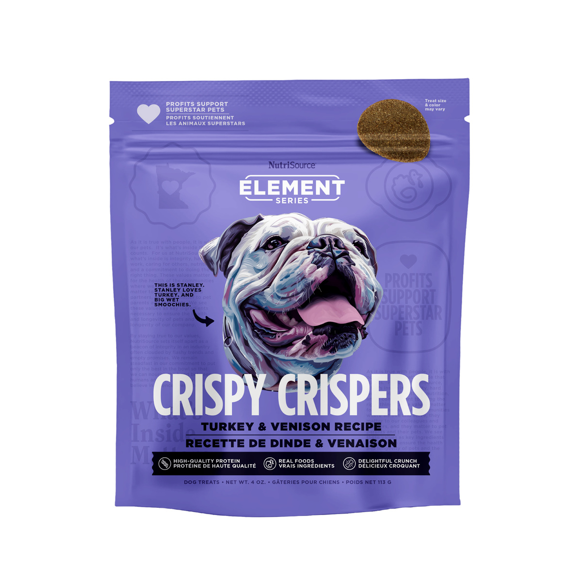 Picture of Nutrisource 124400 4 oz Turkey & Venison Crispy Crispers Dog Food MP12 Case - Pack of 12