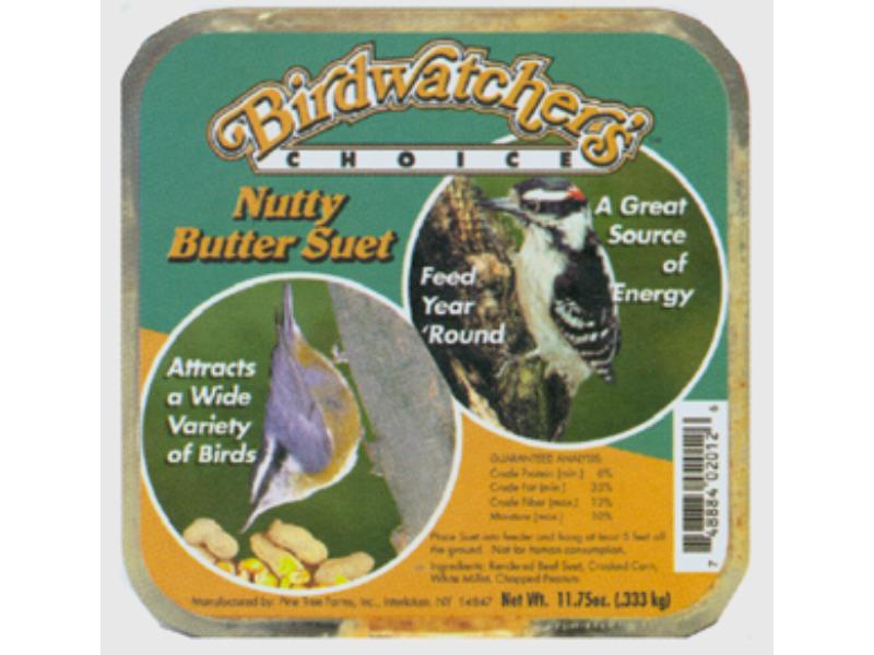 Picture of Pine Tree Farms 602012 11 oz Bird Watchers Best Nutty Butter Suet Cake Food MP12 Case - Pack of 12