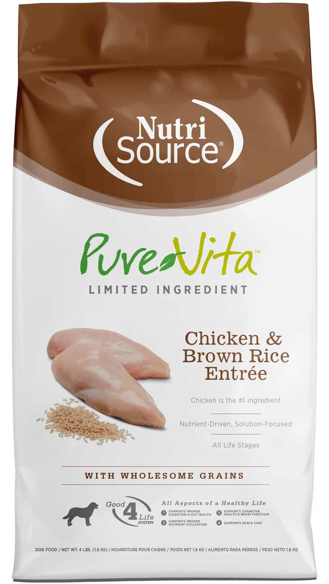 Picture of Pure Vita 125176 4 lbs Chicken & Brown Rice Dog Food - MP8