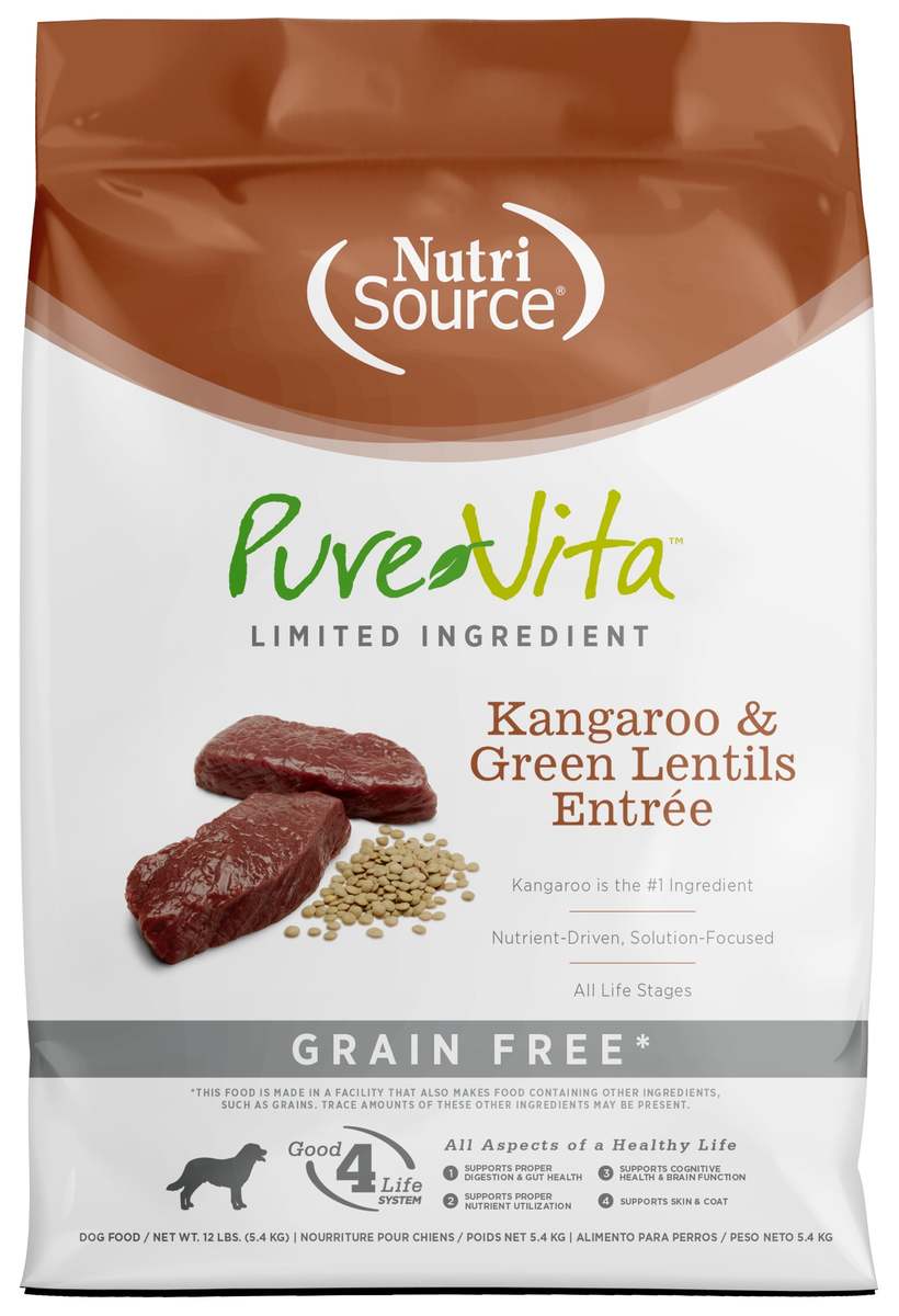 Picture of Pure Vita 125168 12 lbs Grain Free Kangaroo & Green Lentils Dog Food - MP80