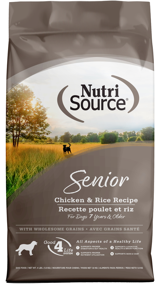 Picture of Nutri Source 125159 4 lbs Senior Chicken Rice 26-10 Dog Food - MP8