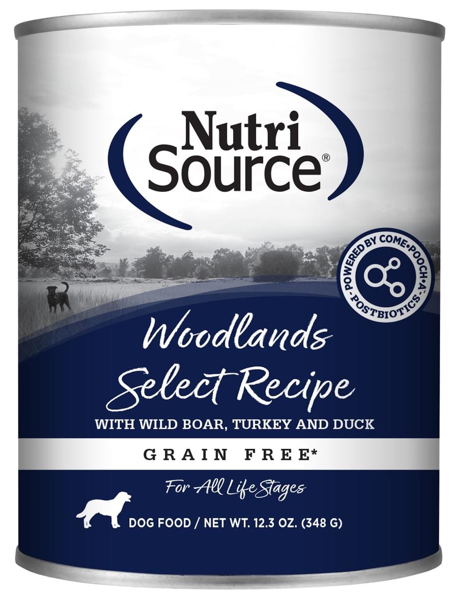 Picture of Nutrisource 872736 12.3 oz Grain Free Woodland Select Dog Food Cans MP12 Case - Pack of 12