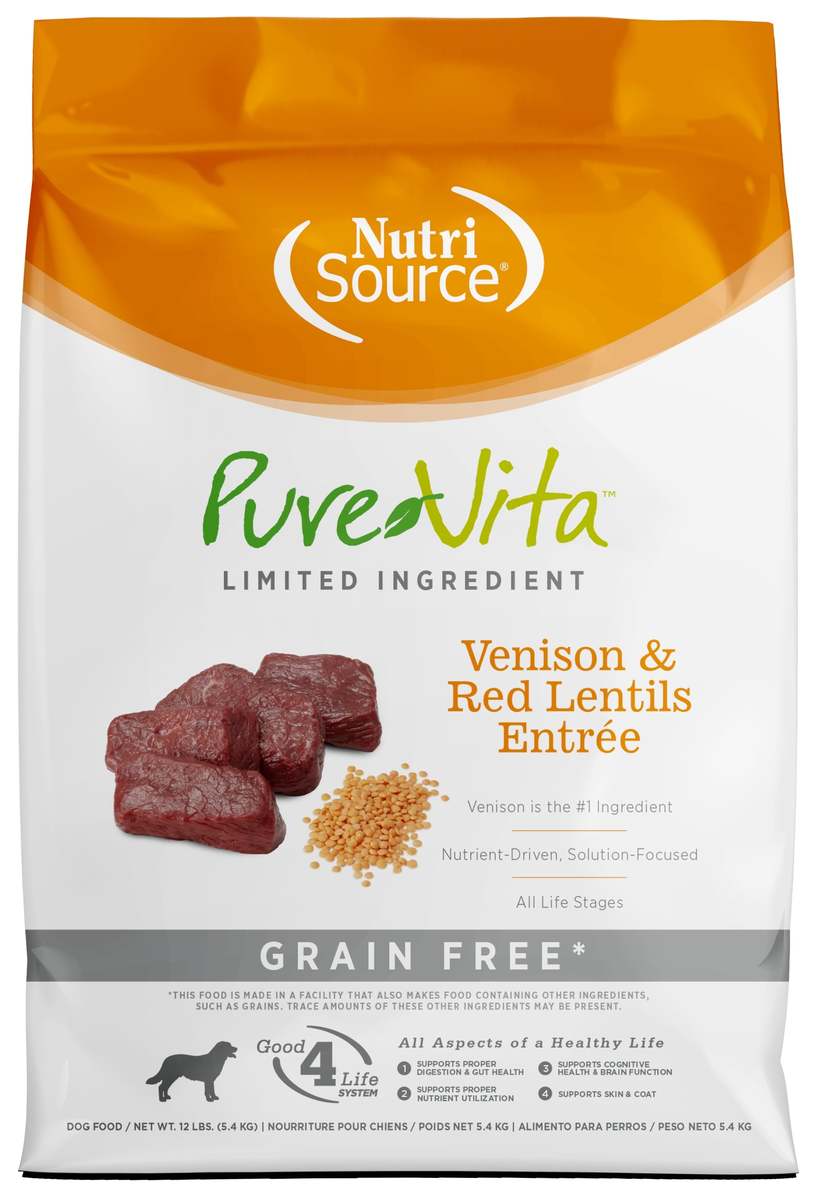 Picture of Pure Vita 125174 12 lbs Grain Free Venison & Red Lentils Dog Food - MP80