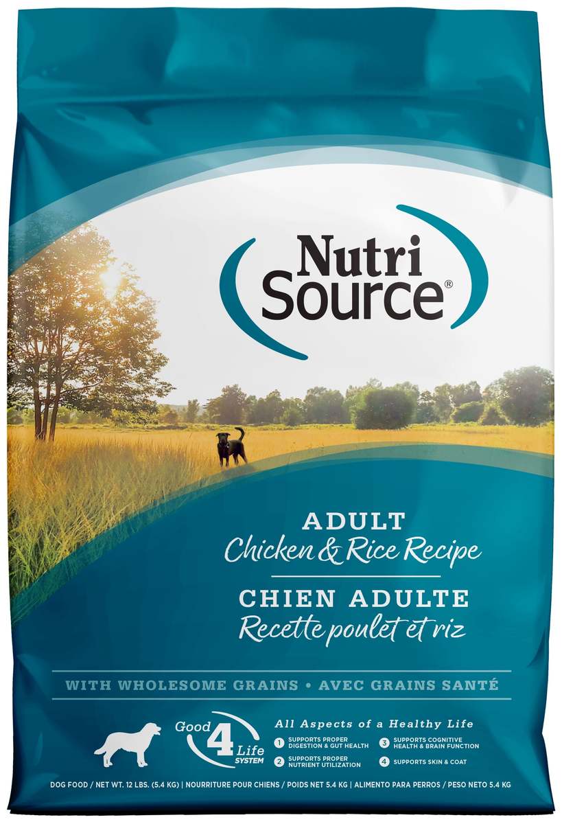 Picture of Nutri Source 125119 12 lbs Adult Chicken Rice 26-16 Dog Food - MP80