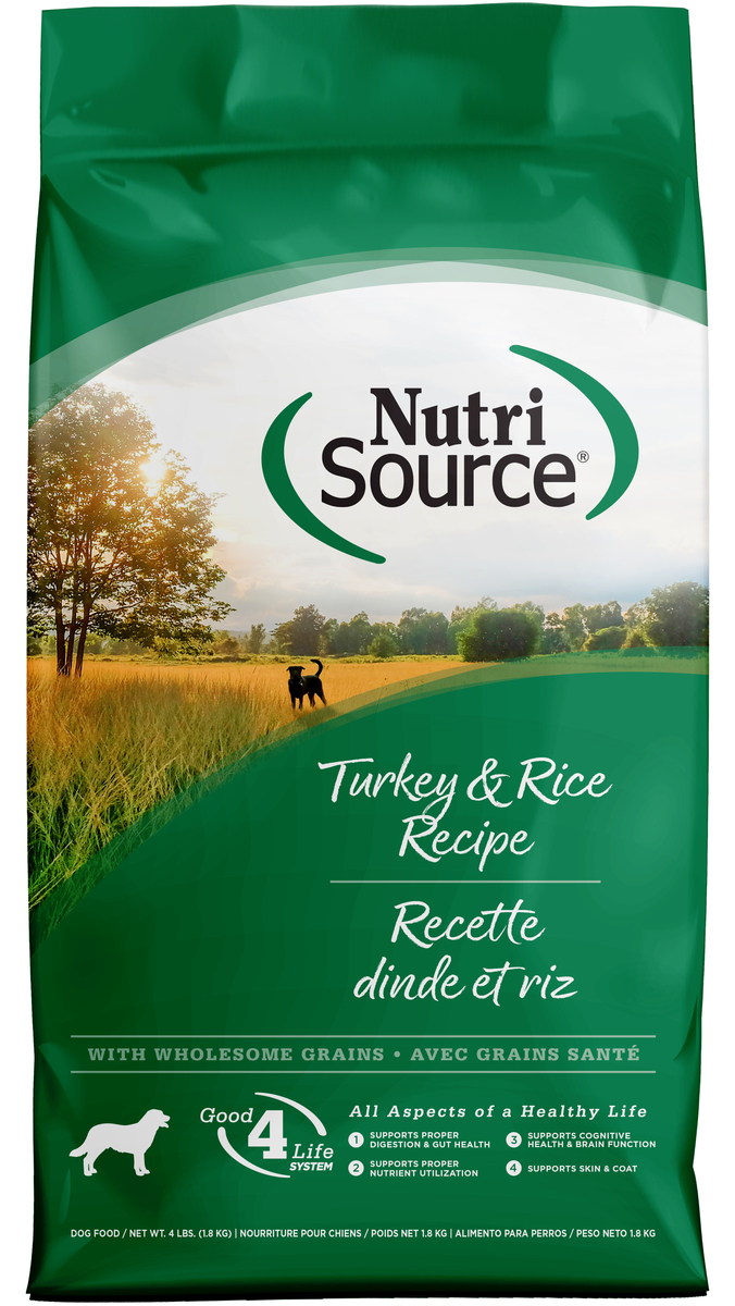 Picture of Nutri Source 125161 4 lbs Turkey Rice 26-16 Dog Food - MP8