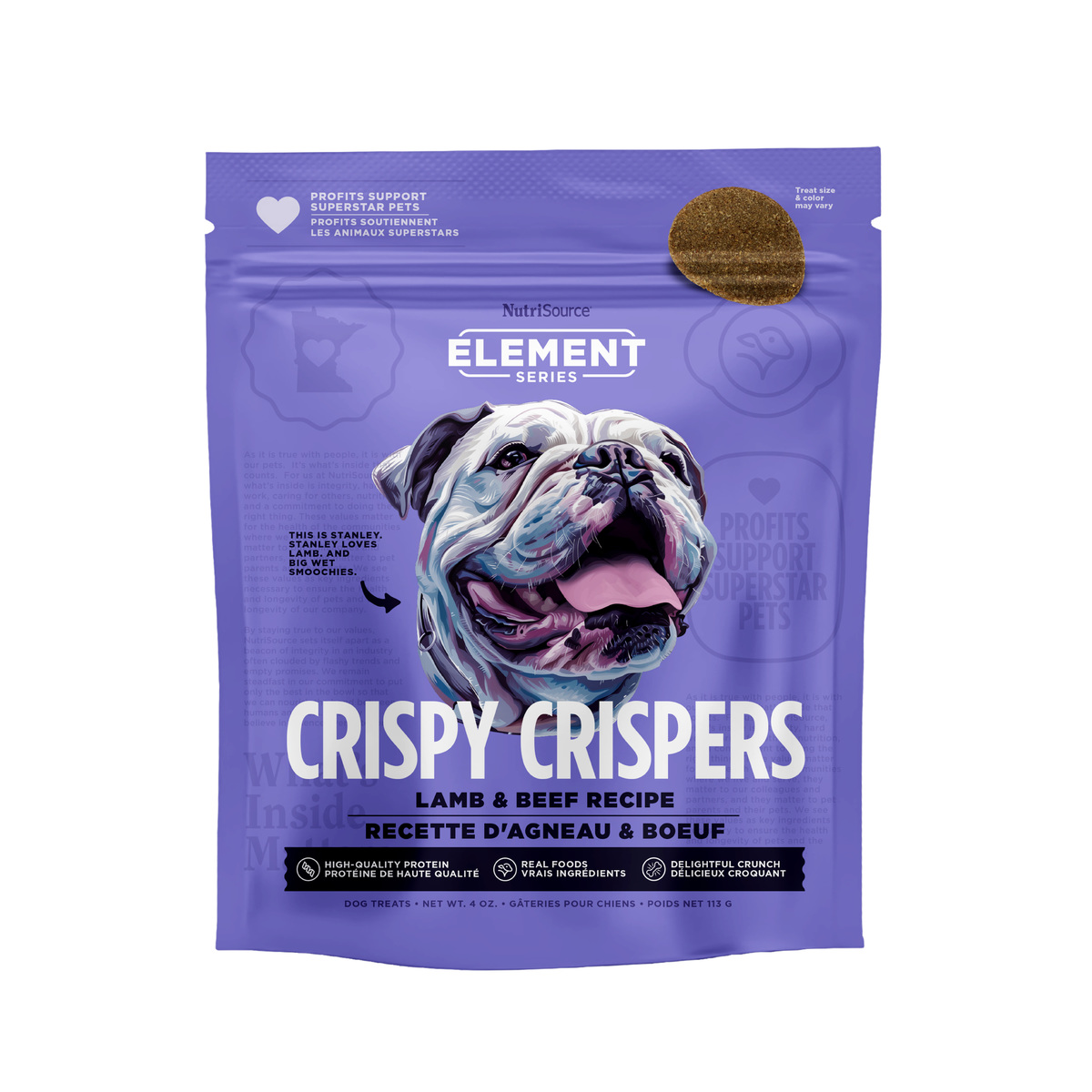 Picture of Nutrisource 124402 4 oz Element Series Beef & Lamb Crispy Crispers Dog Treats - MP12 Case - Pack of 12
