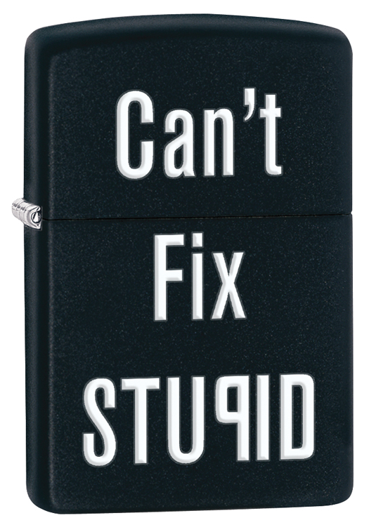 2019 Cant Fix Stupid Pocket Lighter, Matte Black