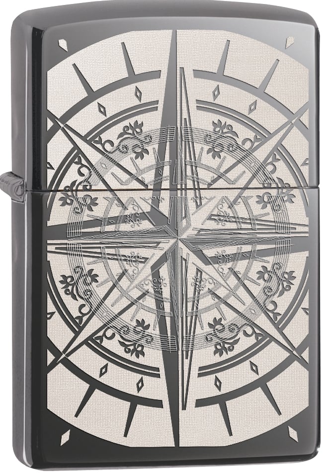 ZIP-29232 2019 Choice Compass Ice Laser Engrave & Auto Engrave Lighter, Black