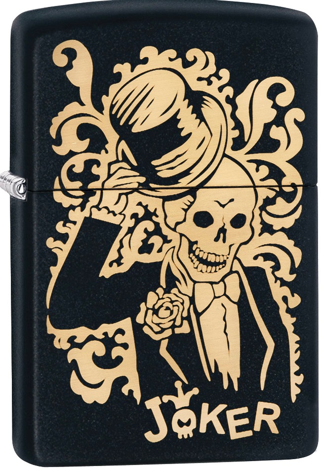 ZIP-29632 2019 Joker Engraved Lighter, Matte Black