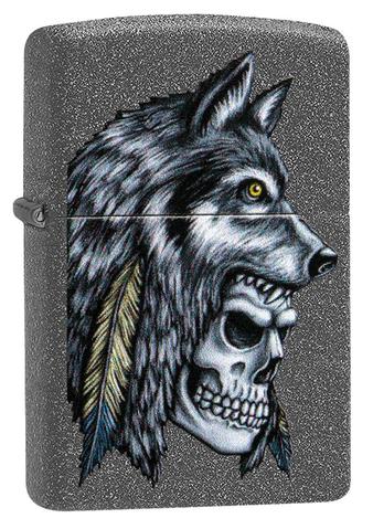 ZIP-29863 2019 Wolf Skull Iron Stone Color Image Lighter