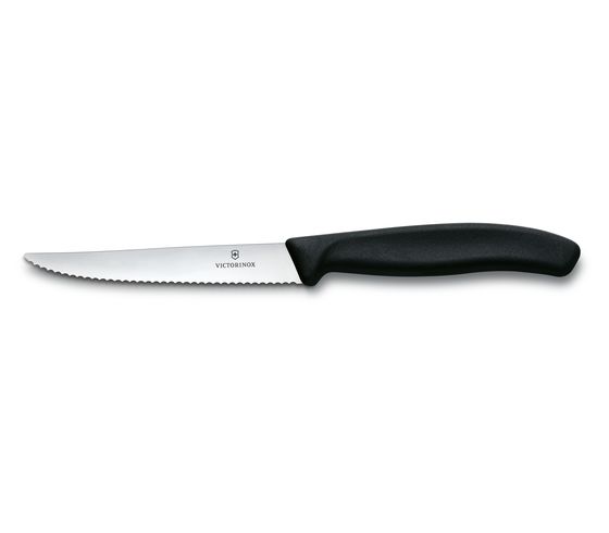 Swiss Army Brands VIC-6.7233.20 4 in. 2019 Victorinox Spear Point Blade, Swiss Classic Steak Serrated with Handle Knife, Black -  Swiss Arms